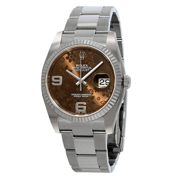 Oyster Perpetual 36 mm Brown Floral Dial Stainless Steel Bracelet Automatic Watch 116234BRAFO