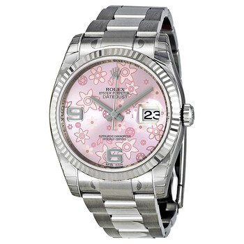 Oyster Perpetual 36 mm Pink Floral Dial Stainless Steel Bracelet Automatic Watch 116234PAFO
