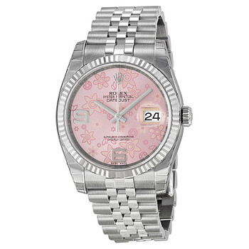 Oyster Perpetual 36 mm Pink Floral Dial Stainless Steel Jubilee Bracelet Automatic Watch 116234PAFJ