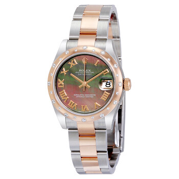 Oyster Perpetual Datejust 31 Black Mother of Pearl Dial Stainless Steel and 18K Everose Gold Bracelet Automatic Watch 178341BKMRO