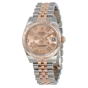 Oyster Perpetual Datejust 31 Pink Floral Dial Stainless Steel and 18K Everose Gold Jubilee Bracelet Automatic Watch 178341PFAJ
