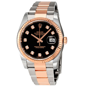 Oyster Perpetual Datejust 36 Black Dial Stainless Steel and 18K Everose Gold Bracelet Automatic Watch 116231BKDO