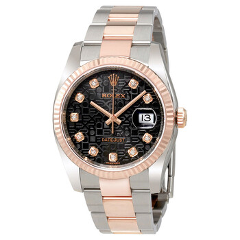 Oyster Perpetual Datejust 36 Black Dial Stainless Steel and 18K Everose Gold Bracelet Automatic Watch 116231BKJDO