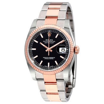 Oyster Perpetual Datejust 36 Black Dial Stainless Steel and 18K Everose Gold Bracelet Automatic Watch 116231BKSO