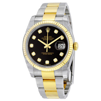Oyster Perpetual Datejust 36 Black Dial Stainless Steel and 18K Yellow Gold Bracelet Automatic Watch 116233BKDO