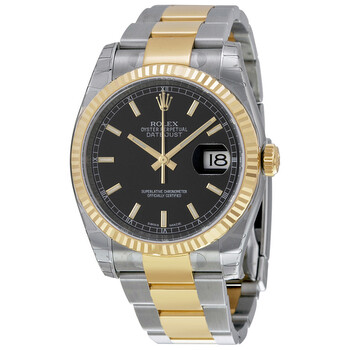 Oyster Perpetual Datejust 36 Black Dial Stainless Steel and 18K Yellow Gold Bracelet Automatic Watch 116233BKSO