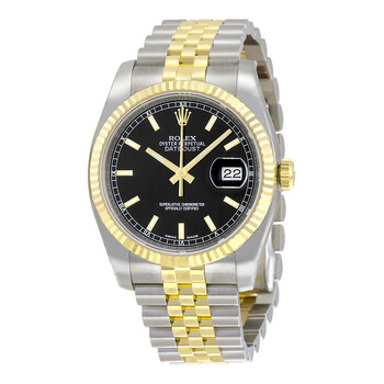 Oyster Perpetual Datejust 36 Black Dial Stainless Steel and 18K Yellow Gold Jubilee Bracelet Automatic Watch 116233BKSJ
