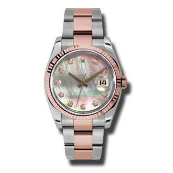 Oyster Perpetual Datejust 36 Black Mother of Pearl Dial Stainless Steel and 18K Everose Gold Bracelet Automatic Watch 116231BKMDO