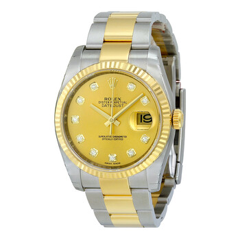 Oyster Perpetual Datejust 36 Champagne Dial Stainless Steel and 18K Yellow Gold Bracelet Automatic Watch 116233CDO