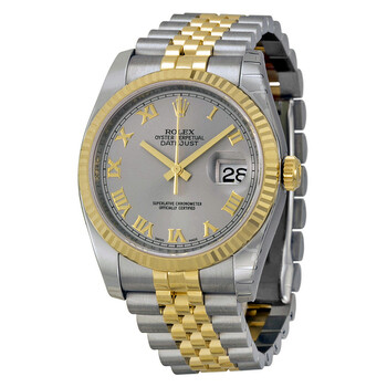 Oyster Perpetual Datejust 36 Grey Dial Stainless Steel and 18K Yellow Gold Jubilee Bracelet Automatic Watch 116233GYRJ