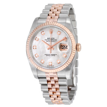 Oyster Perpetual Datejust 36 Mother of Pearl Dial Stainless Steel and 18K Everose Gold Jubilee Bracelet Automatic Watch 116231MDJ