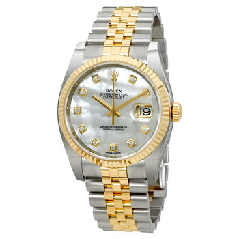 Oyster Perpetual Datejust 36 Mother of Pearl Dial Stainless Steel and 18K Yellow Gold Jubilee Bracelet Automatic Watch 116233MDJ