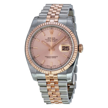 Oyster Perpetual Datejust 36 Pink Champagne Dial Stainless Steel and 18K Everose Gold Jubilee Bracelet Automatic Watch 116231PSJ