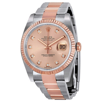 Oyster Perpetual Datejust 36 Pink Dial Stainless Steel and 18K Everose Gold Bracelet Automatic Watch 116231PDO
