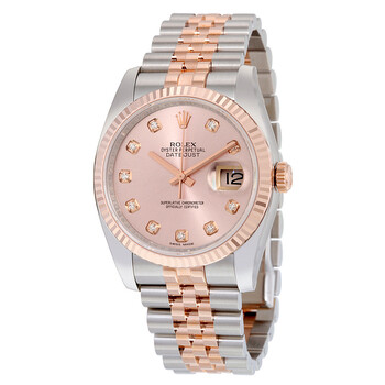 Oyster Perpetual Datejust 36 Rose Dial Stainless Steel and 18K Everose Gold Jubilee Bracelet Automatic Watch 116231PDJ