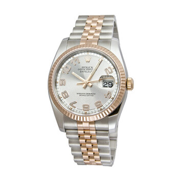 Oyster Perpetual Datejust 36 Silver Concentric Dial Stainless Steel and 18K Everose Gold Jubilee Bracelet Automatic Watch 116231SCAJ