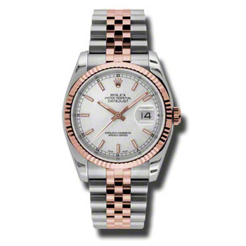 Oyster Perpetual Datejust 36 Silver Dial Stainless Steel and 18K Everose Gold Jubilee Bracelet Automatic Watch 116231SSJ