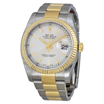 Oyster Perpetual Datejust 36 Silver Dial Stainless Steel and 18K Yellow Gold Bracelet Automatic Watch 116233SSO