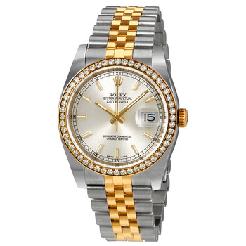 Oyster Perpetual Datejust 36 Silver Dial Stainless Steel and 18K Yellow Gold Jubilee Bracelet Automatic Watch 116243SSJ