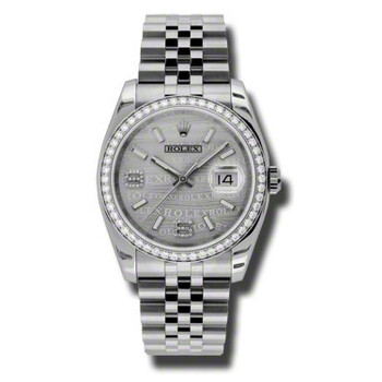 Oyster Perpetual Datejust 36 Silver Wave Dial Stainless Steel Jubilee Bracelet Automatic Watch 116244SWSDAJ