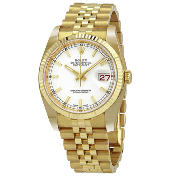 Oyster Perpetual Datejust 36 White Dial 18K Yellow Gold Automatic Watch 116238WSJ