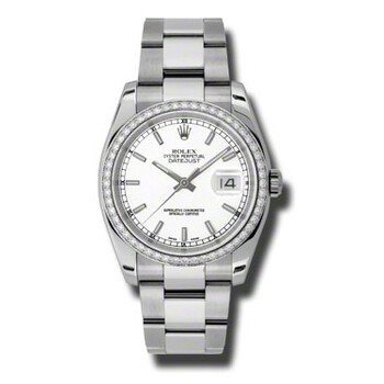 Oyster Perpetual Datejust 36 White Dial Stainless Steel Bracelet Automatic Watch 116244WSO