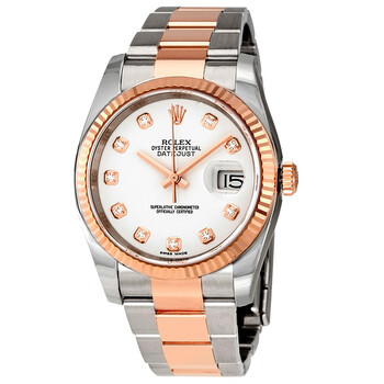 Oyster Perpetual Datejust 36 White Dial Stainless Steel and 18K Everose Gold Bracelet Automatic Watch 116231WDO