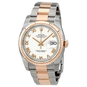 Oyster Perpetual Datejust 36 White Dial Stainless Steel and 18K Everose Gold Bracelet Automatic Watch 116231WRO