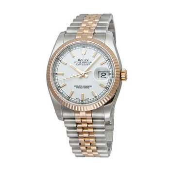 Oyster Perpetual Datejust 36 White Dial Stainless Steel and 18K Everose Gold Jubilee Bracelet Automatic Watch 116231WSJ