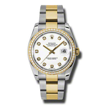 Oyster Perpetual Datejust 36 White Dial Stainless Steel and 18K Yellow Gold Bracelet Automatic Watch 116243WDO