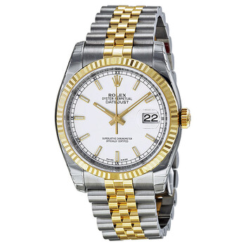 Oyster Perpetual Datejust 36 White Dial Stainless Steel and 18K Yellow Gold Jubilee Bracelet Automatic Watch 116233WSJ