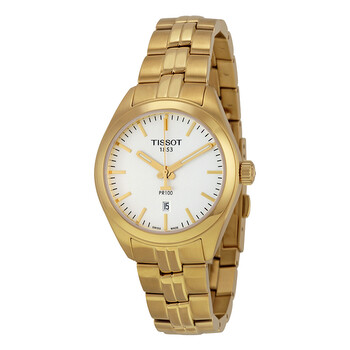 PR100 Lady Silver Dial Gold PVD Watch T1012103303100