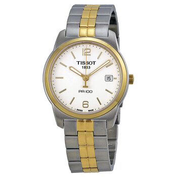 PR100 White Dial Twotone Watch T0494102201700