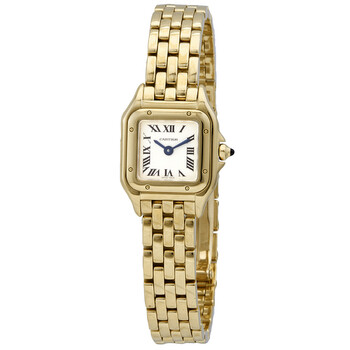 Panthere Mini Silver Dial 18kt Yellow Gold Watch WGPN0016