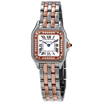 Panthere de Cartier Silver Dial Steel and 18kt Rose Gold Small Watch W3PN0006