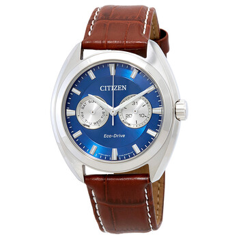 Paradex EcoDrive Blue Dial Brown Leather Watch BU401005L