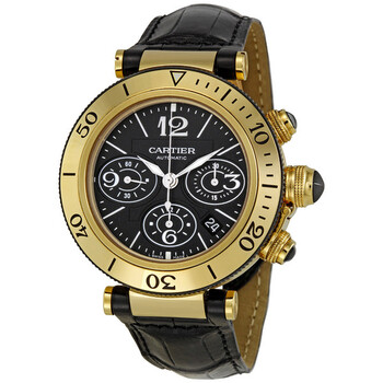 Pasha 18k Yellow Gold Black Dial Chronograph Watch W3030017