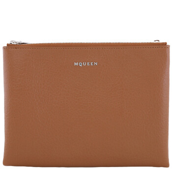 Pecan  Silver LogoPlaque Clutch