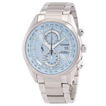 Perpetual World Time Chronograph Blue Dial Watch AT826085M