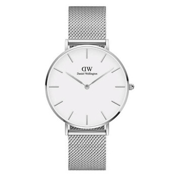 Petite Sterling Quartz White Dial Watch DW00100306