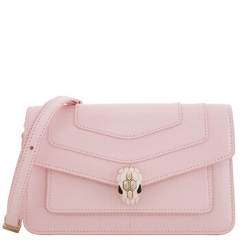 Pink Serpenti Forever EastWest Leather Shoulder Bag