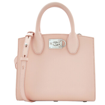 Pink Small Leather Studio Box Bag