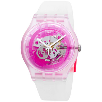 Pinkmazing Pink Skeleton Dial Watch SUOK130