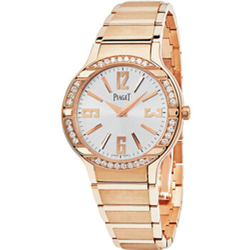 Polo Diamond Silver Dial 18Kt Rose Gold Bracelet Watch GOA36031