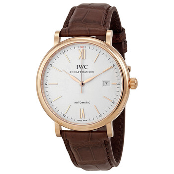 Portofino Automatic Silver Dial 18kt Rose Gold Watch
