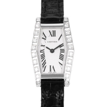 PreOwned Cartier Hexagonal Lanieres SilverTone Dial Watch Wj200538