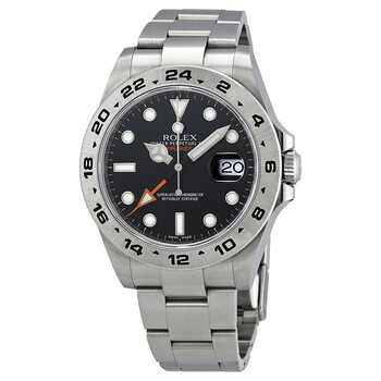 PreOwned Rolex Explorer II Black Dial Stainless Steel Oyster Bracelet Automatic Watch 216570BKSO