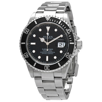 PreOwned Rolex Submariner Black Dial Stainless Steel Rolex Oyster Automatic Watch 16610BKSO
