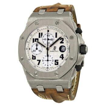 Preowned Audemars Piguet Royal Oak Offshore Chronograph Silver Waffle Design Dial Watch 26170ST.OO.D091CR.01