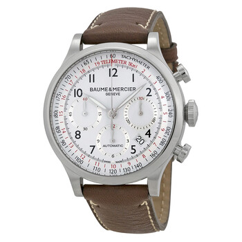 Preowned Baume and Mercier Capeland White Dial Chronograph Watch